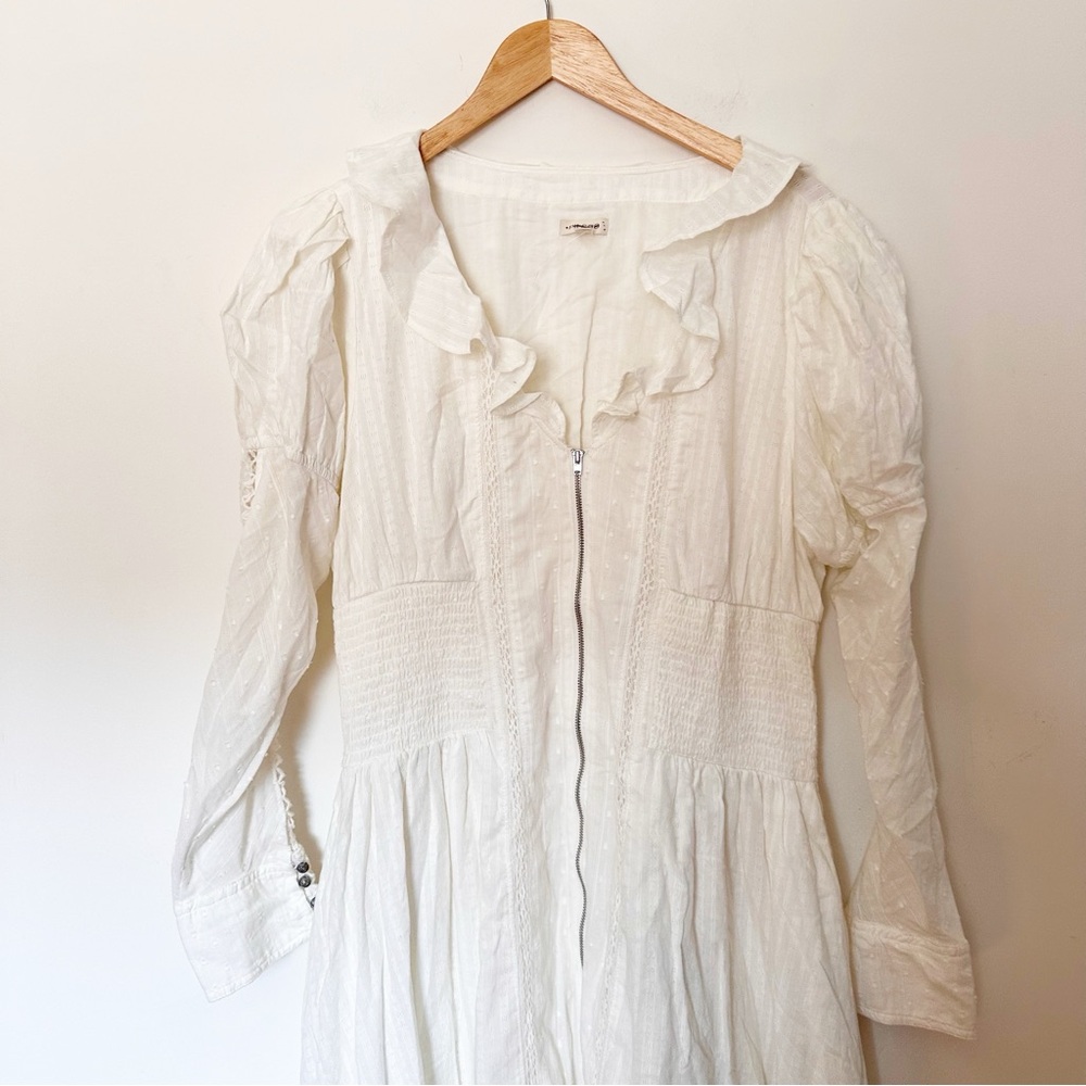 Anthropologie Pilcro Long-Sleeve Asymmetrical Ruffled V-Neck Midi Dress - Picture 6 of 8
